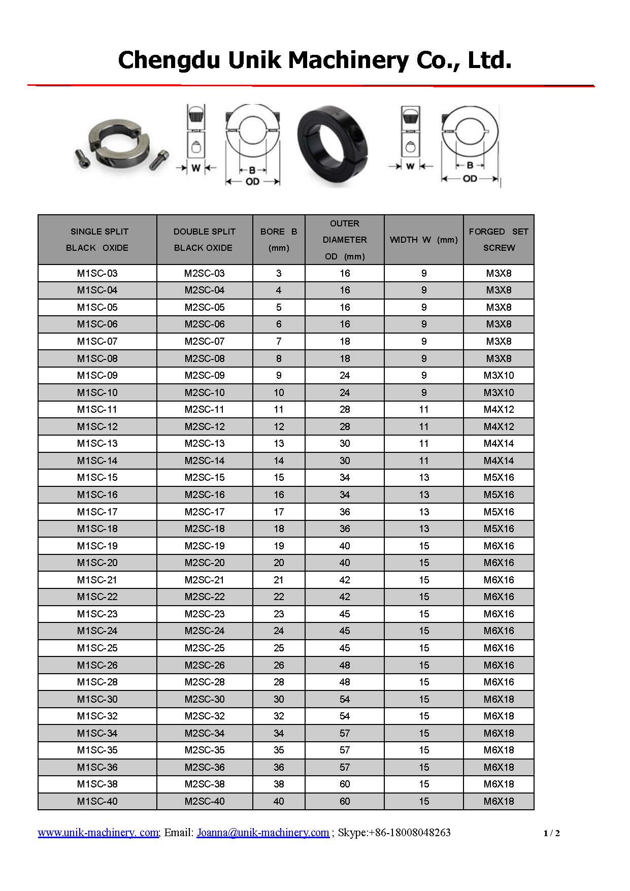 Twopiece Shaft Collar Buy Twopiece Shaft Collar 2SC and M2SC